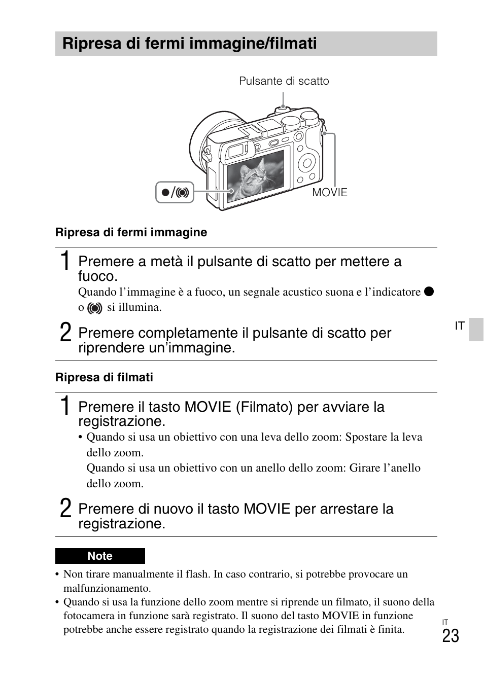 Ripresa di fermi immagine/filmati | Sony ILCE-6000L User Manual | Page 175 / 519