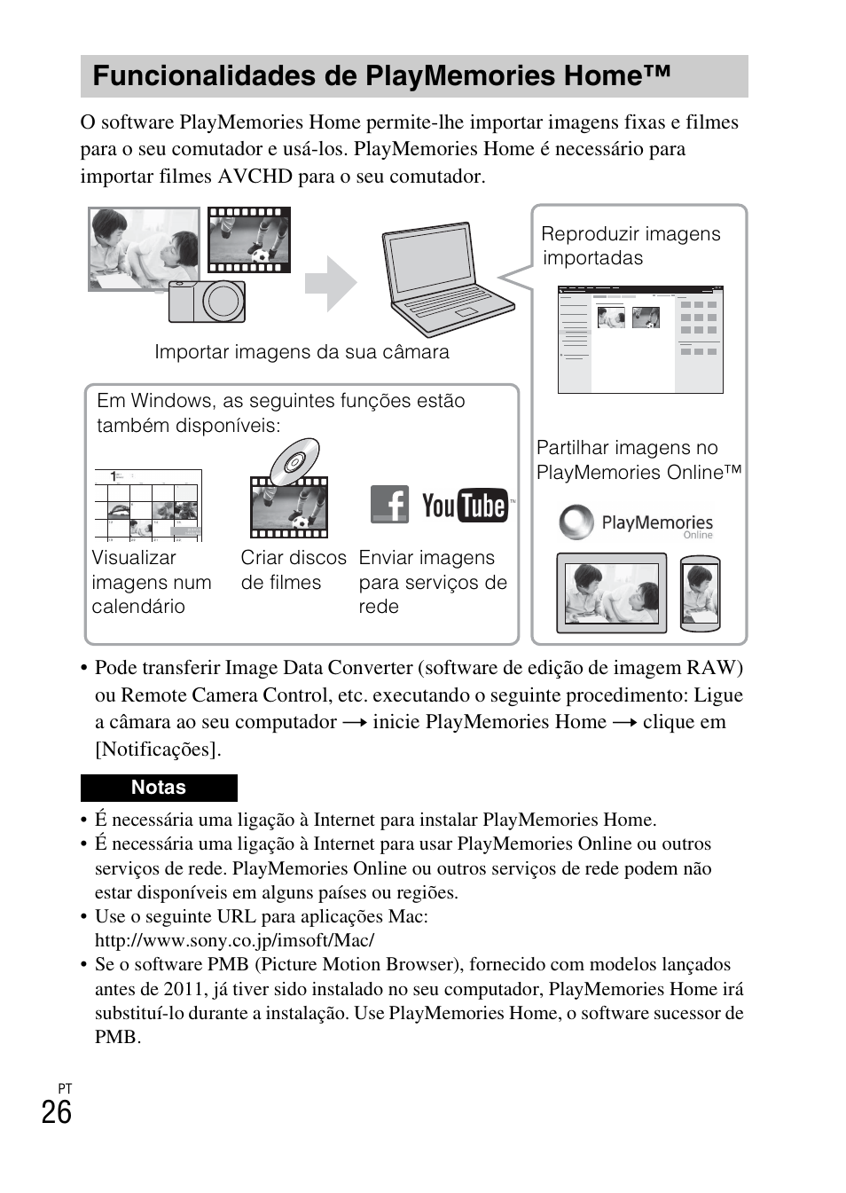 Funcionalidades de playmemories home | Sony ILCE-6000L User Manual | Page 216 / 519