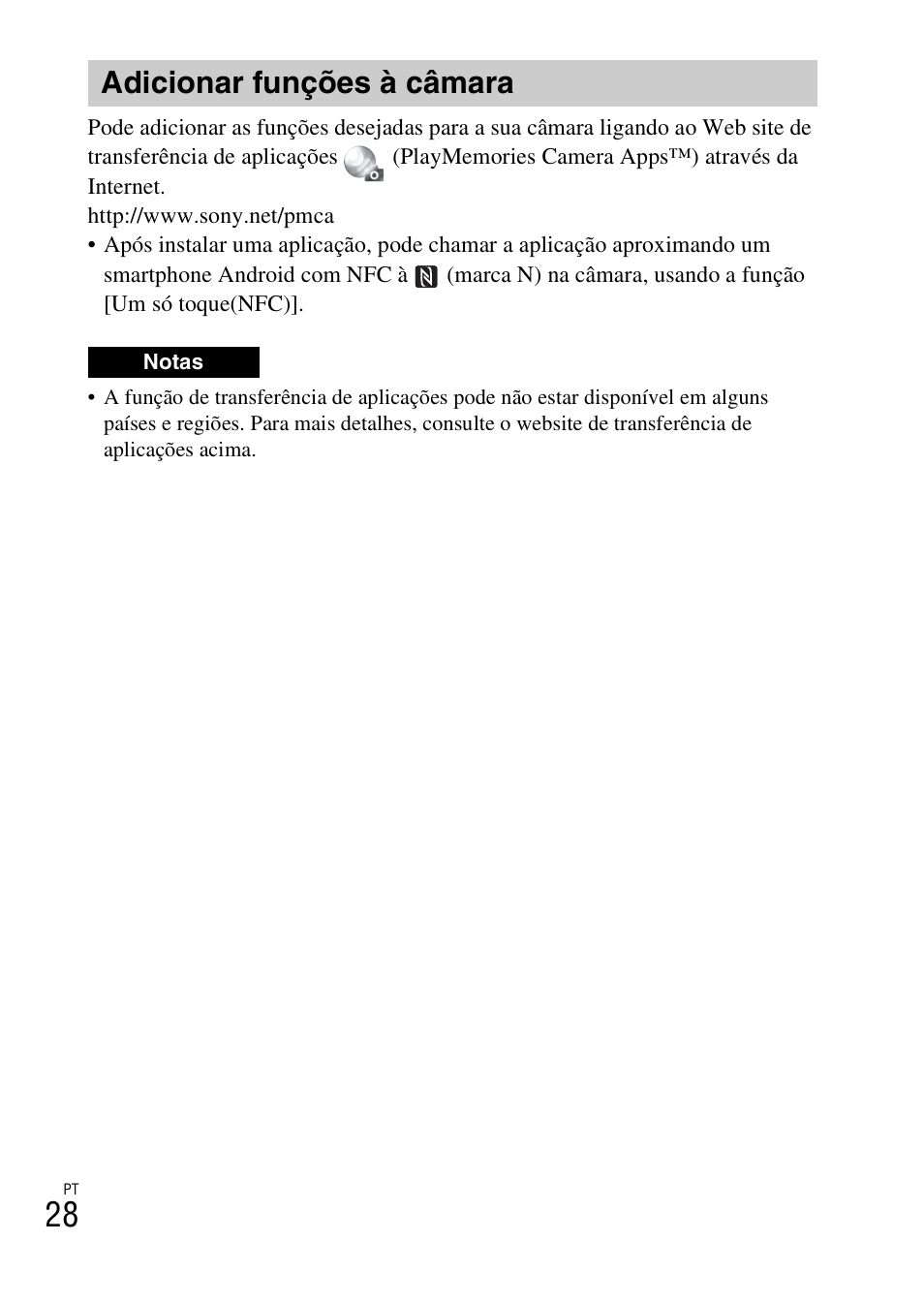 Adicionar funções à câmara | Sony ILCE-6000L User Manual | Page 218 / 519