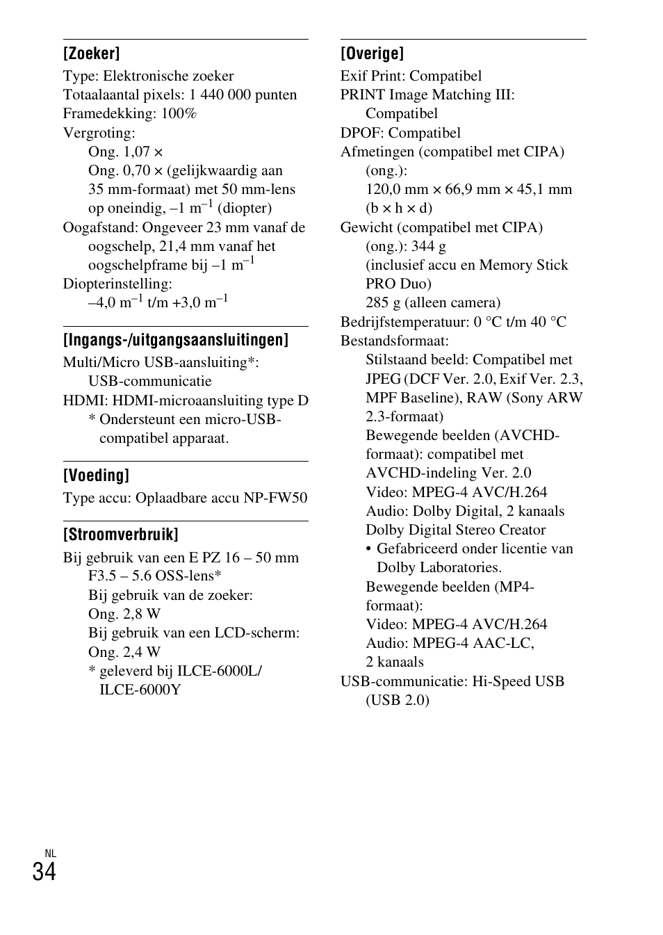 Sony ILCE-6000L User Manual | Page 262 / 519
