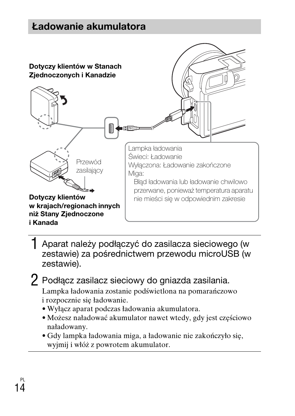 Ładowanie akumulatora | Sony ILCE-6000L User Manual | Page 278 / 519