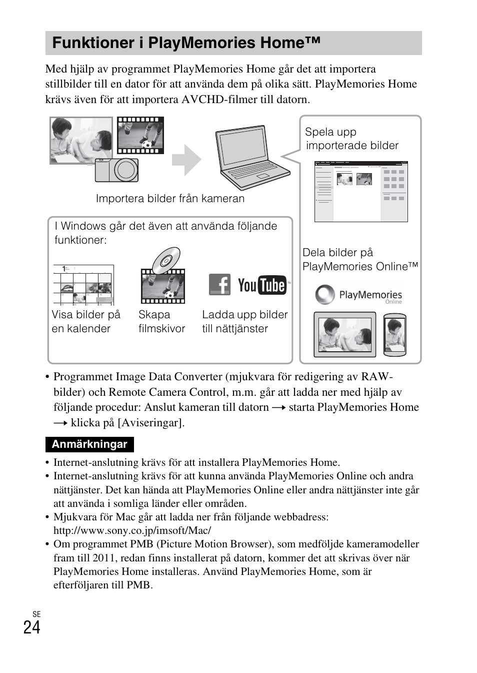 Funktioner i playmemories home, Sidan 24 | Sony ILCE-6000L User Manual | Page 404 / 519