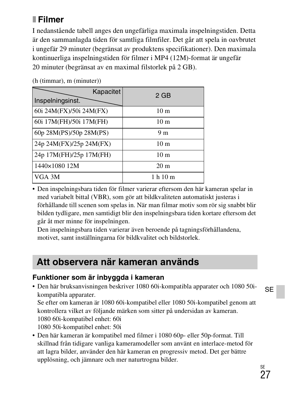 Att observera när kameran används, Xfilmer | Sony ILCE-6000L User Manual | Page 407 / 519