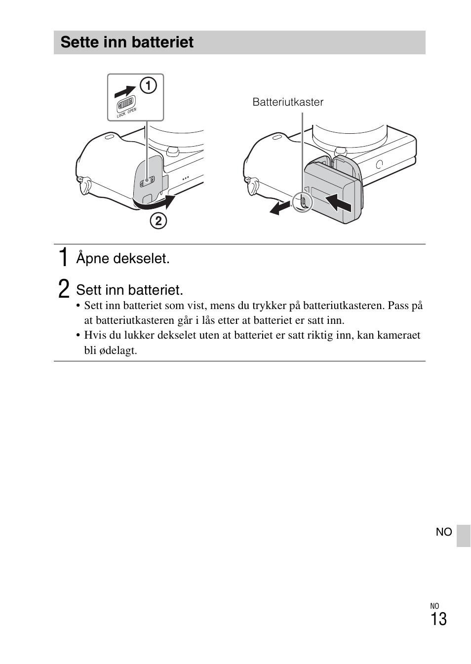 Sette inn batteriet | Sony ILCE-6000L User Manual | Page 461 / 519