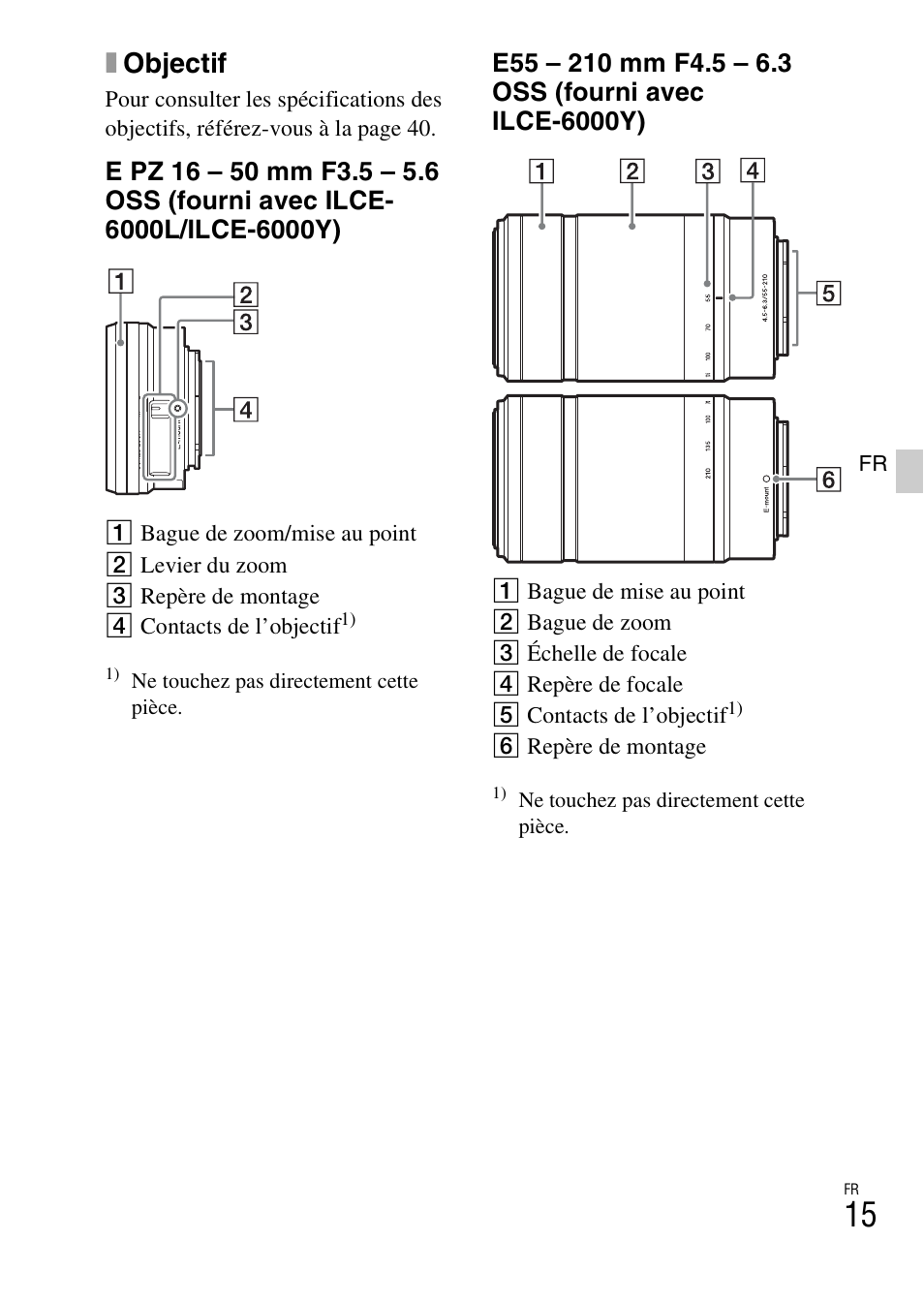 Xobjectif | Sony ILCE-6000L User Manual | Page 51 / 519
