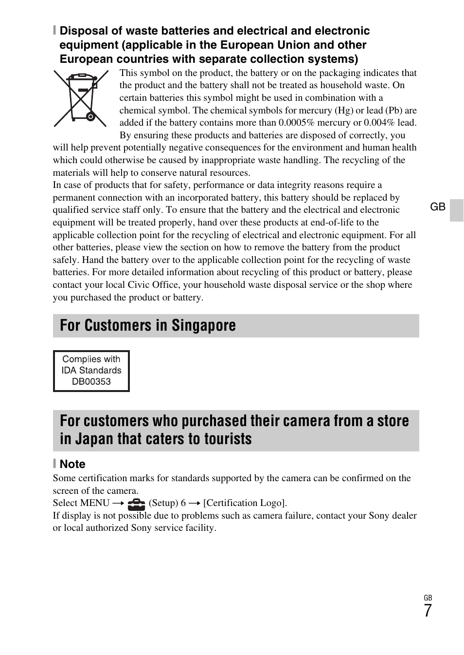 Sony ILCE-6000L User Manual | Page 7 / 519