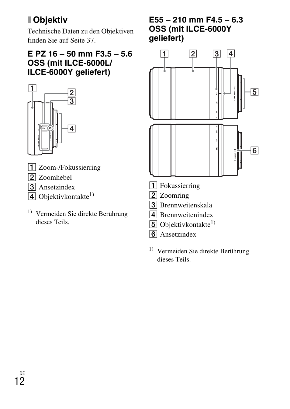 Xobjektiv | Sony ILCE-6000L User Manual | Page 88 / 519
