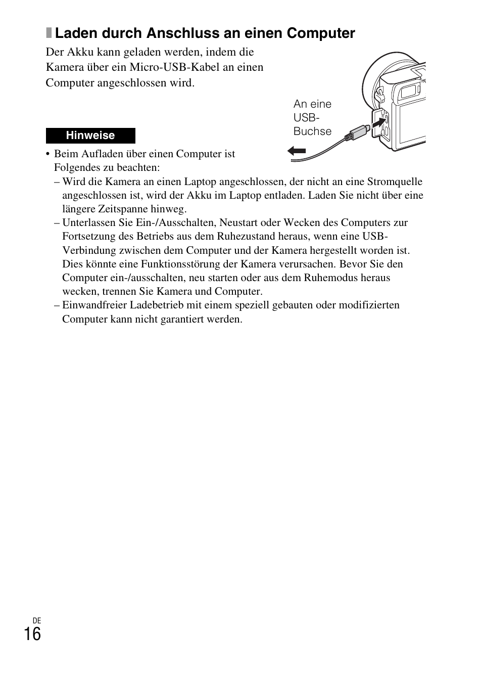 Xladen durch anschluss an einen computer | Sony ILCE-6000L User Manual | Page 92 / 519