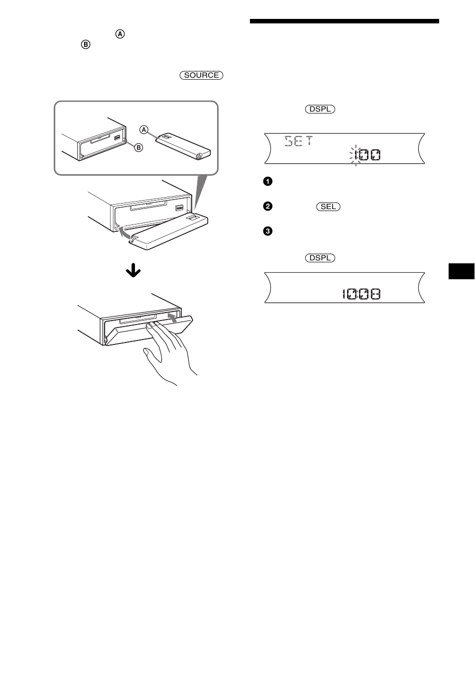 Impostazione dell’orologio | Sony MDX-F5800 User Manual | Page 101 / 156
