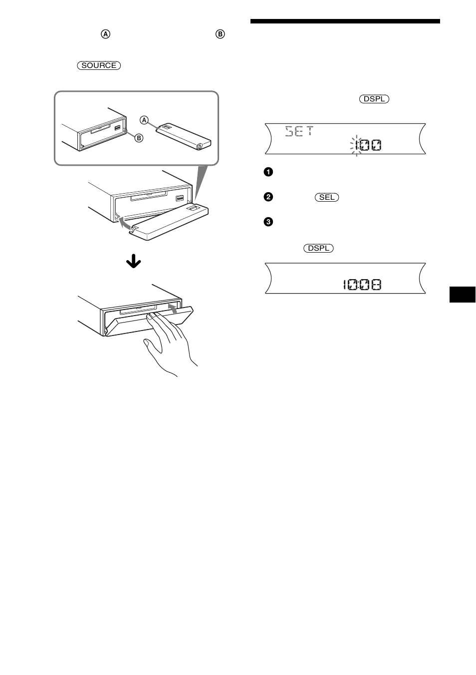 Klok instellen | Sony MDX-F5800 User Manual | Page 131 / 156
