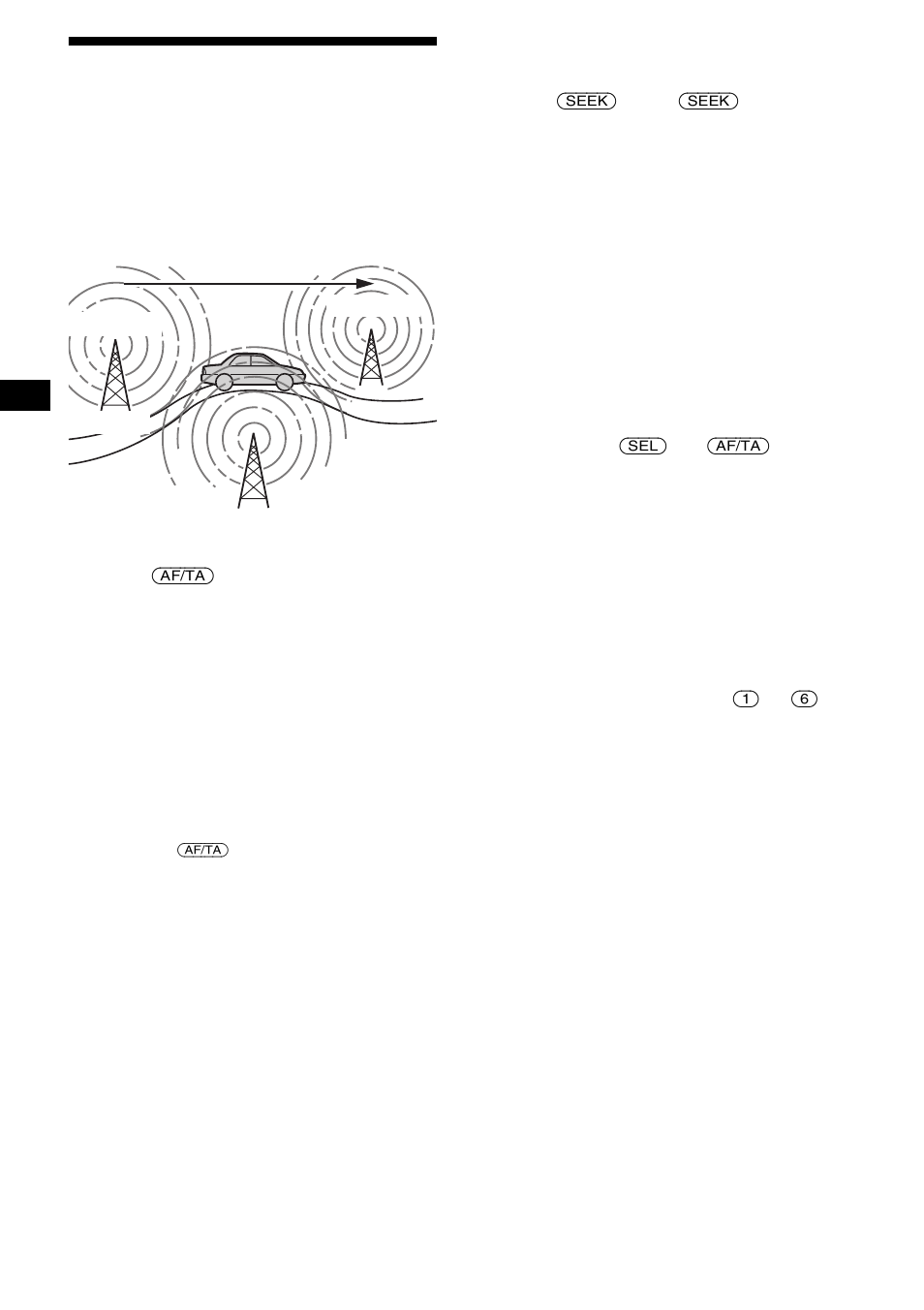 Automatic retuning for best reception results, Af (alternative frequencies), 16 automatic retuning for best reception results | Sony MDX-F5800 User Manual | Page 16 / 156
