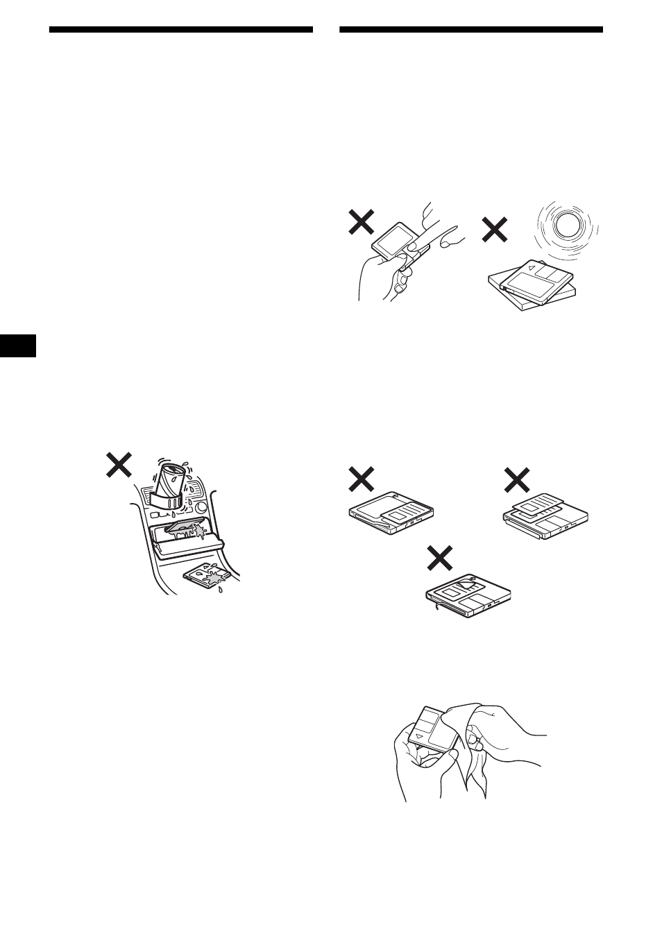 Précautions, Remarques sur les md, Précautions remarques sur les md | 6précautions | Sony MDX-F5800 User Manual | Page 66 / 156