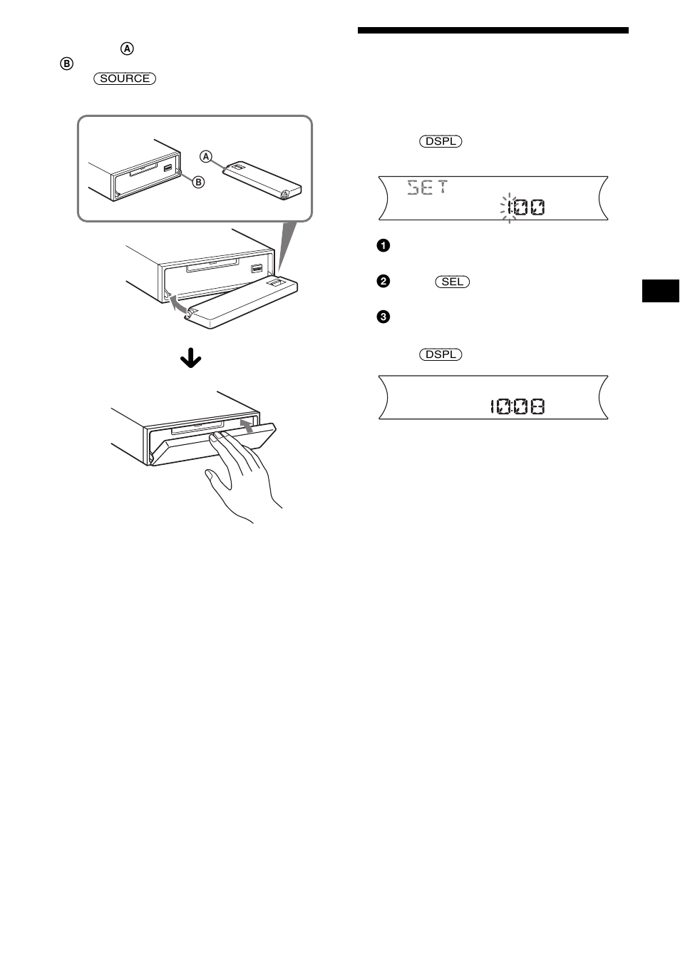 Setting the clock | Sony MDX-F5800 User Manual | Page 9 / 156