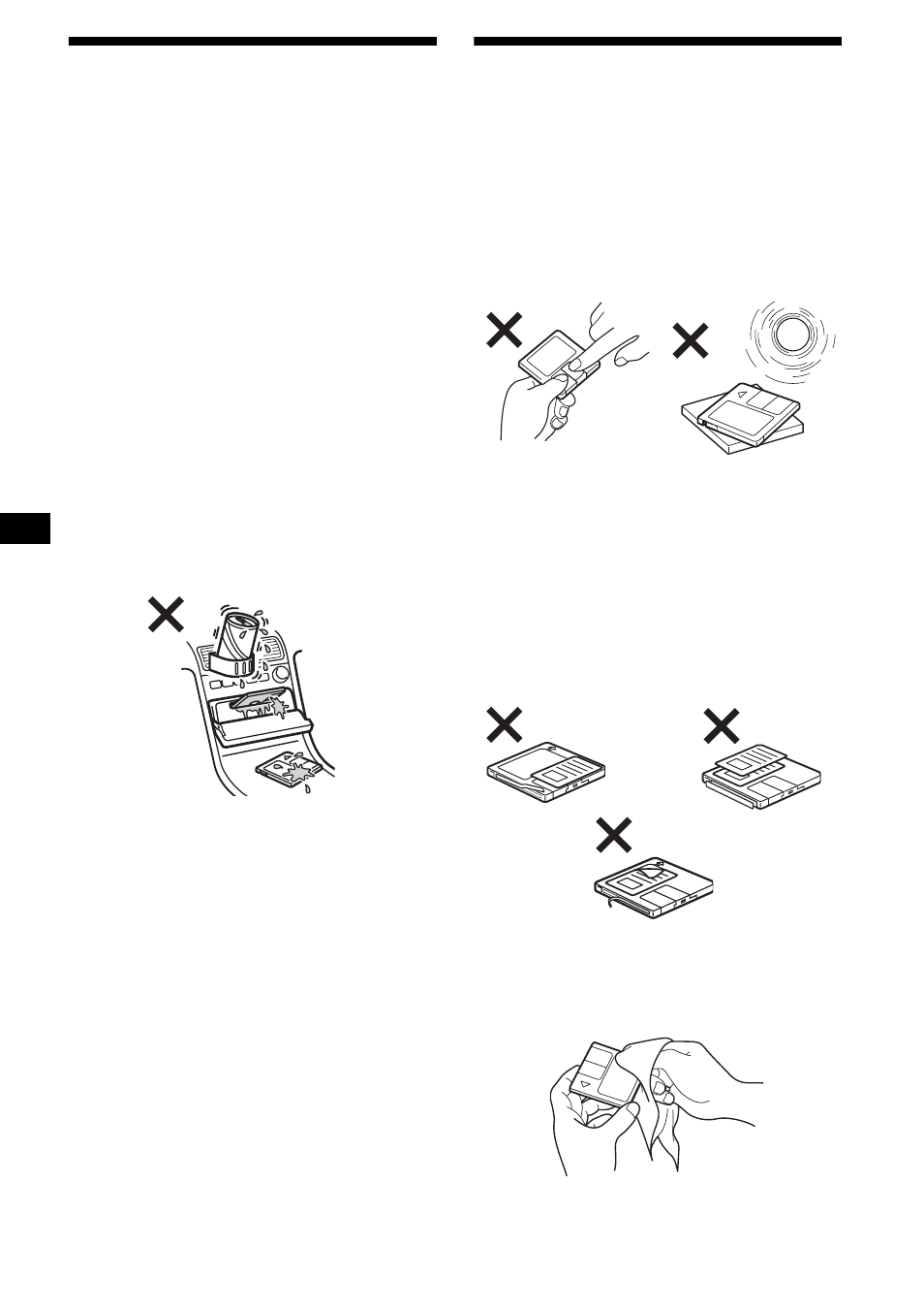 Precauzioni, Note sugli md, Precauzioni note sugli md | 6precauzioni | Sony MDX-F5800 User Manual | Page 98 / 156