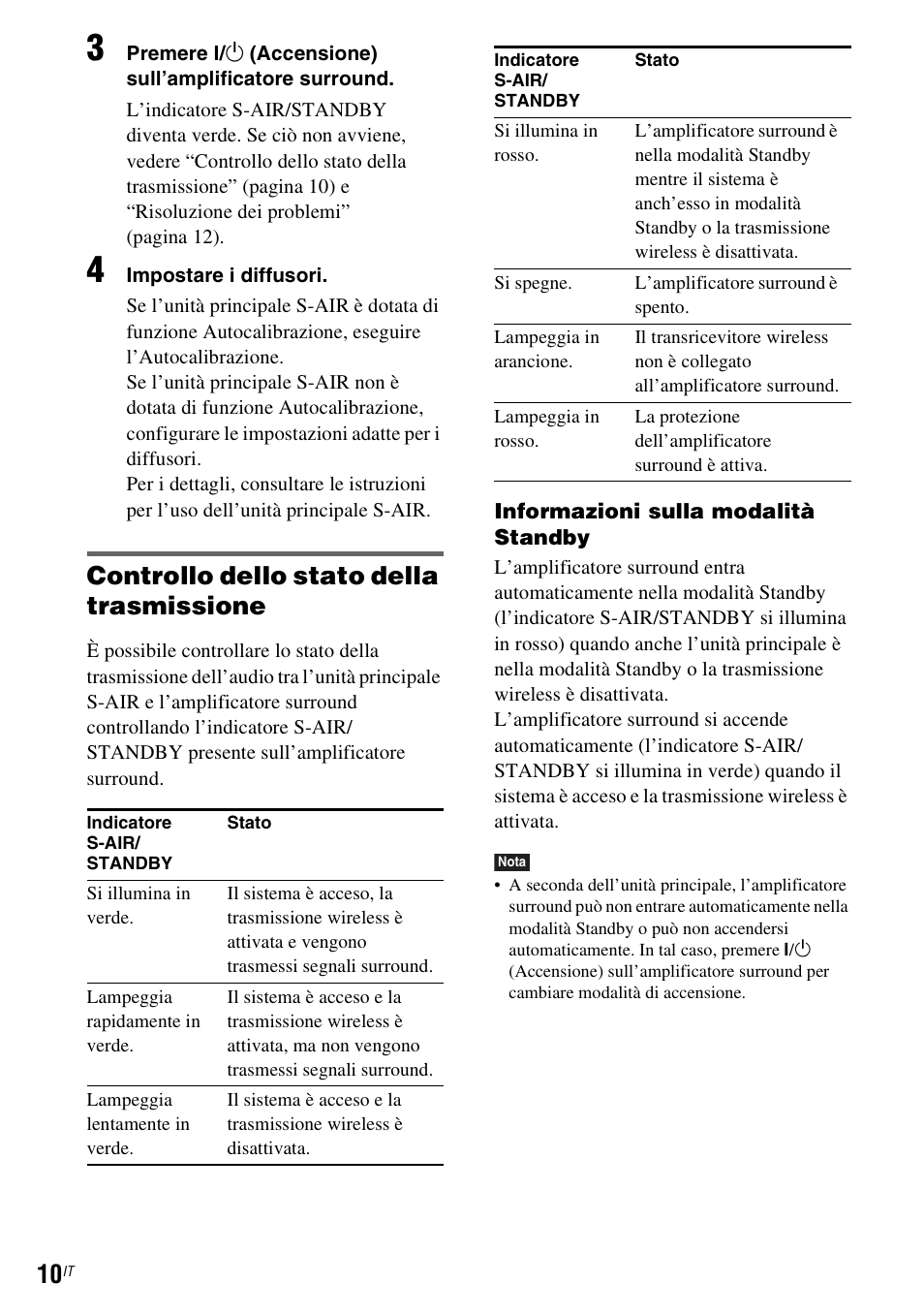 Controllo dello stato della trasmissione | Sony WAHT-SBP2 User Manual | Page 100 / 140