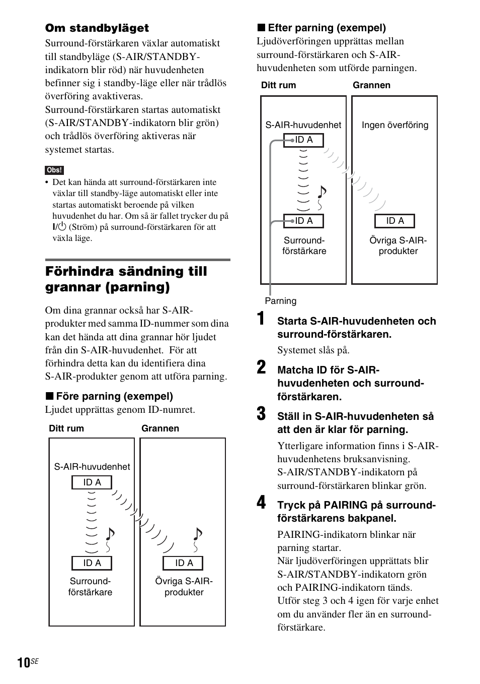 Förhindra sändning till grannar (parning) | Sony WAHT-SBP2 User Manual | Page 114 / 140