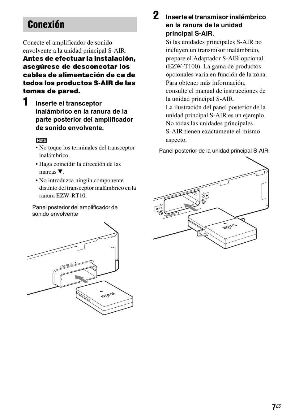 Conexión | Sony WAHT-SBP2 User Manual | Page 37 / 140