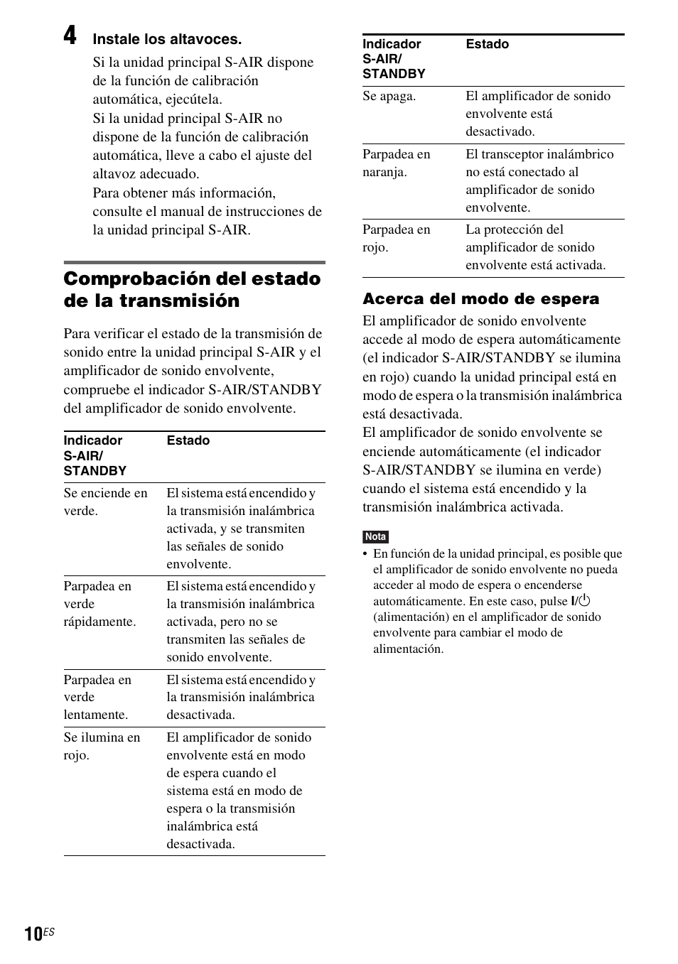 Comprobación del estado de la transmisión | Sony WAHT-SBP2 User Manual | Page 40 / 140