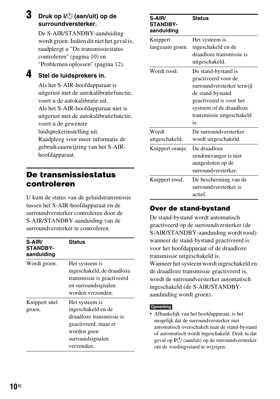 De transmissiestatus controleren | Sony WAHT-SBP2 User Manual | Page 84 / 140