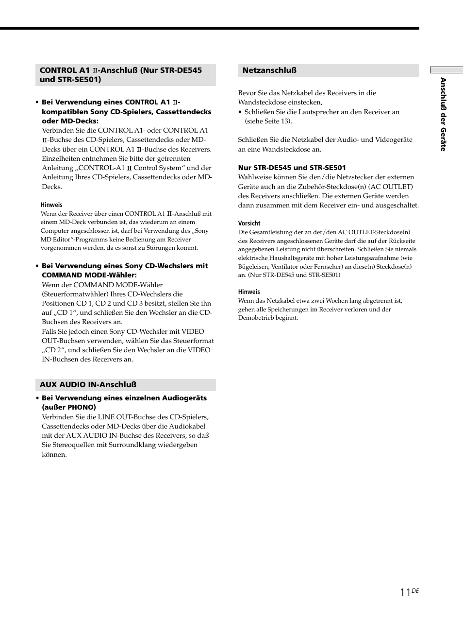 Sony STR-SE501 User Manual | Page 11 / 226