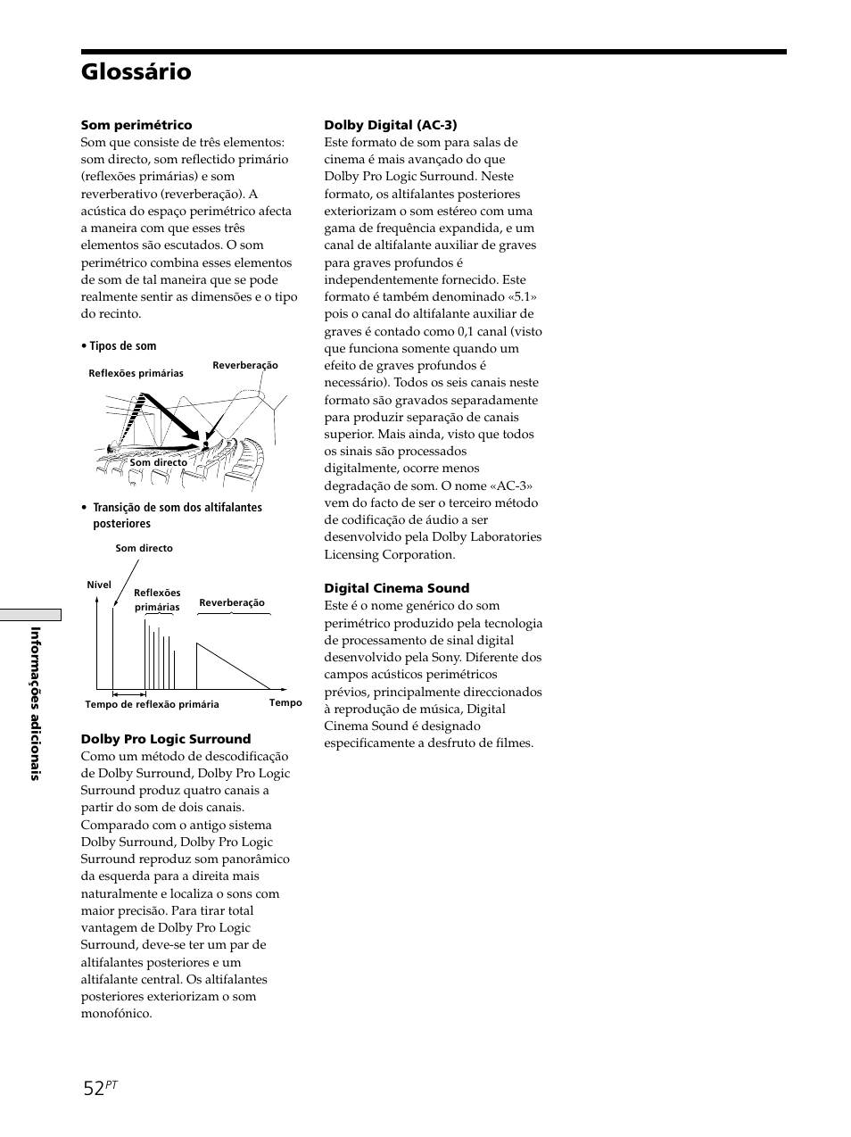 Glossário | Sony STR-SE501 User Manual | Page 220 / 226