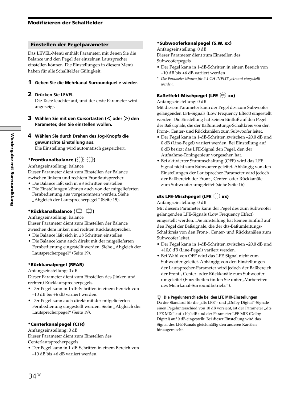 Sony STR-SE501 User Manual | Page 34 / 226