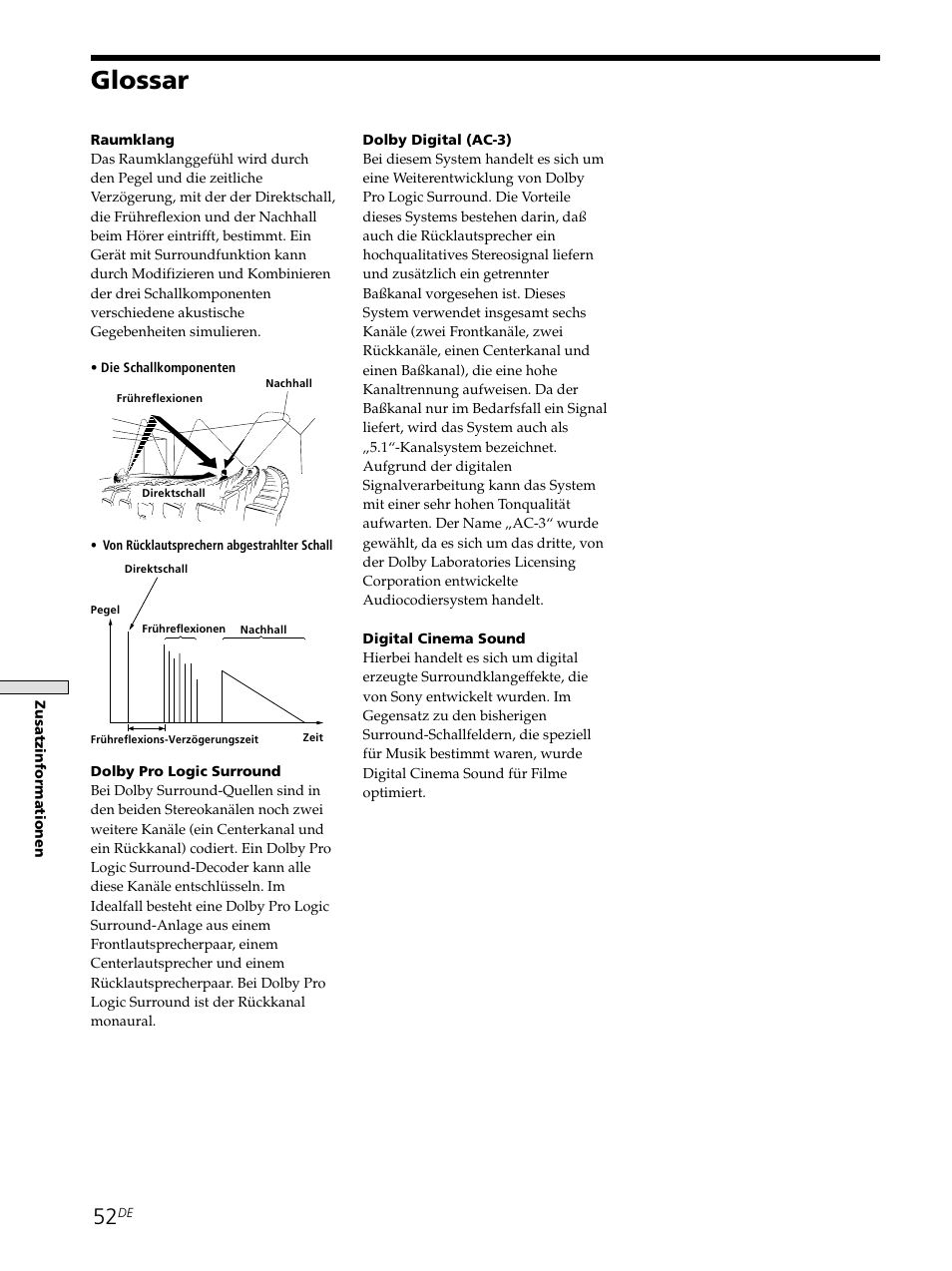 Glossar | Sony STR-SE501 User Manual | Page 52 / 226