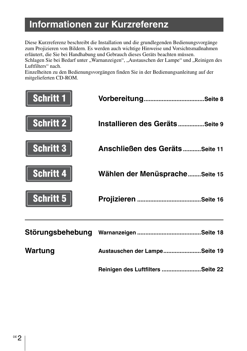 Informationen zur kurzreferenz | Sony VPL-HW55ES User Manual | Page 68 / 134