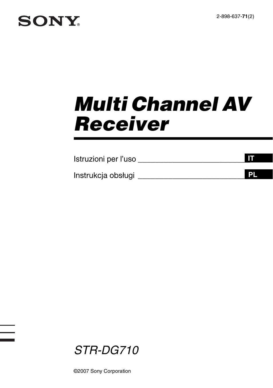 Sony STR-DG710 User Manual | 168 pages