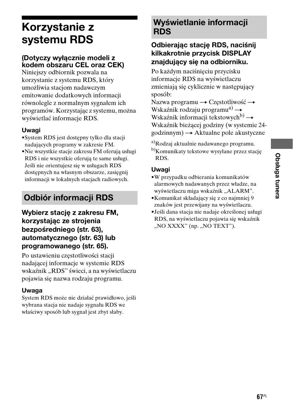 Korzystanie z systemu rds, Odbiór informacji rds wyświetlanie informacji rds | Sony STR-DG710 User Manual | Page 147 / 168