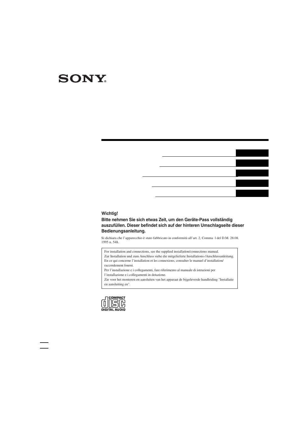 Sony CDX-S2050V User Manual | 80 pages