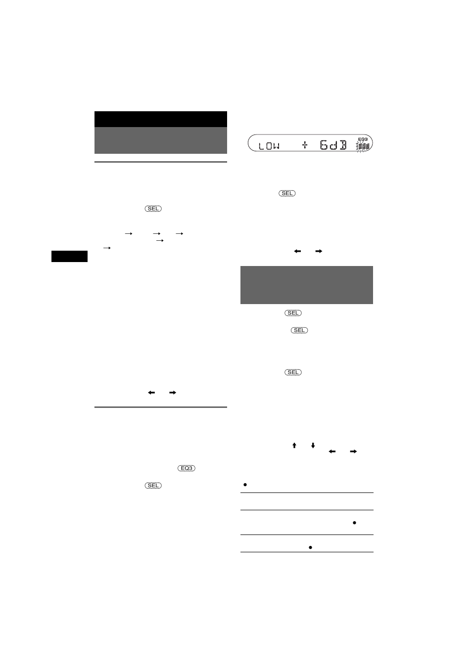Weitere funktionen, Wechseln der klangeinstellungen, Einstellen der klangeigenschaften - bal/fad/sub | Einstellen der equalizer-kurve - eq3, Einstellen von konfigurationsoptionen - set, Einstellen der klangeigenschaften, Bal/fad/sub einstellen der equalizer-kurve, Einstellen von konfigurationsoptionen, Einstellen von konfigurationsoptionen — set, Einstellen der klangeigenschaften — bal/fad/sub | Sony CDX-S2050V User Manual | Page 24 / 80