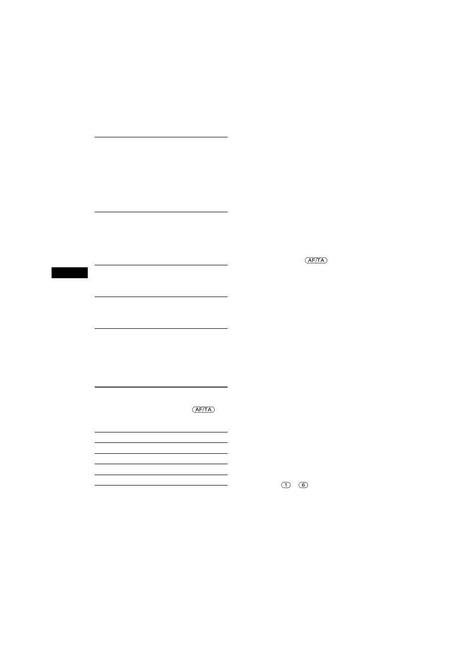 Réglages af et ta/tp, Réglages af et ta/tp 1 | Sony CDX-S2050V User Manual | Page 38 / 80