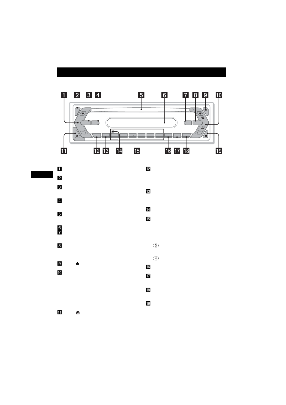 Individuazione dei comandi e operazioni di base, Unità principale | Sony CDX-S2050V User Manual | Page 52 / 80
