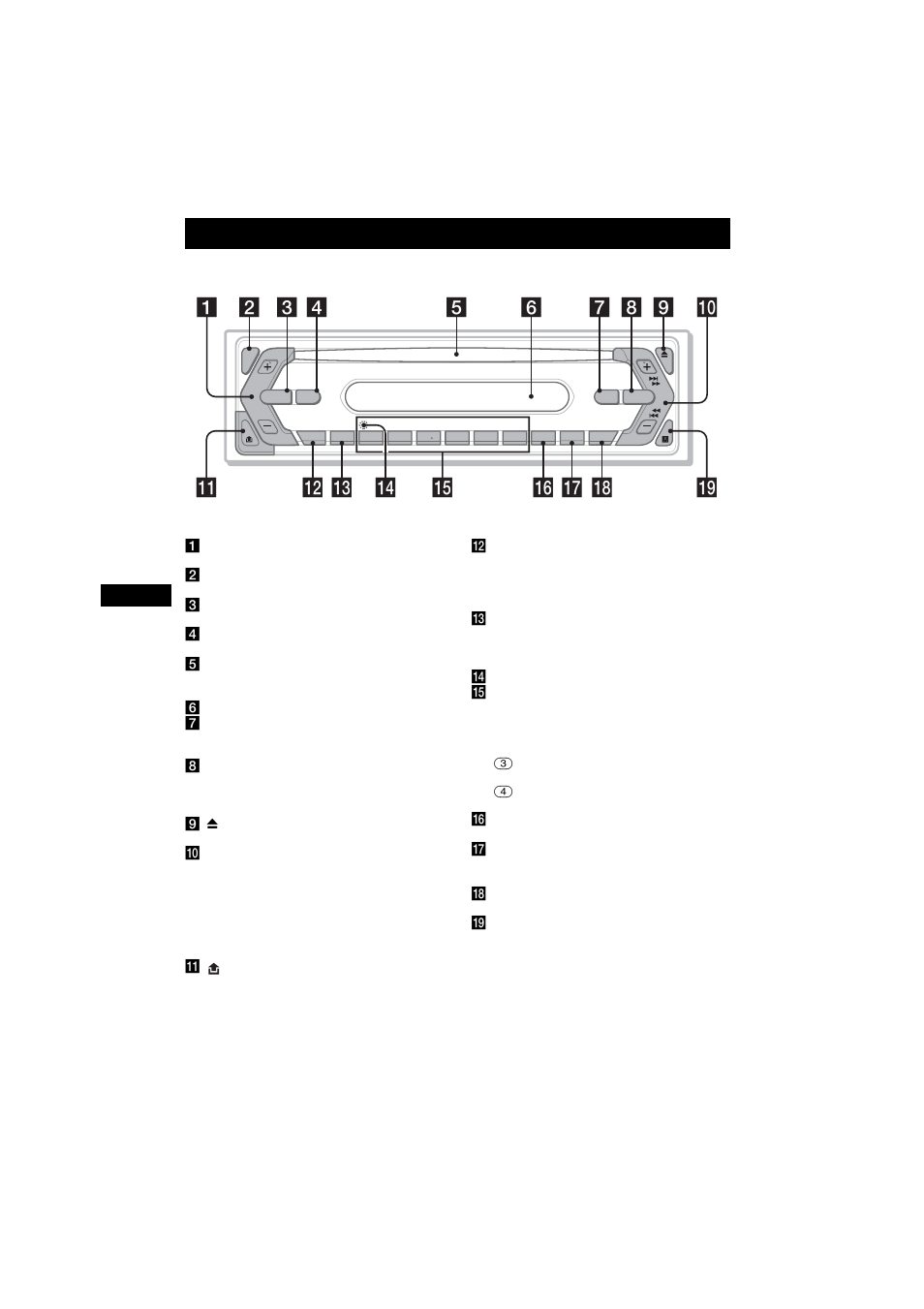 Bedieningselementen en algemene handelingen, Hoofdeenheid | Sony CDX-S2050V User Manual | Page 68 / 80