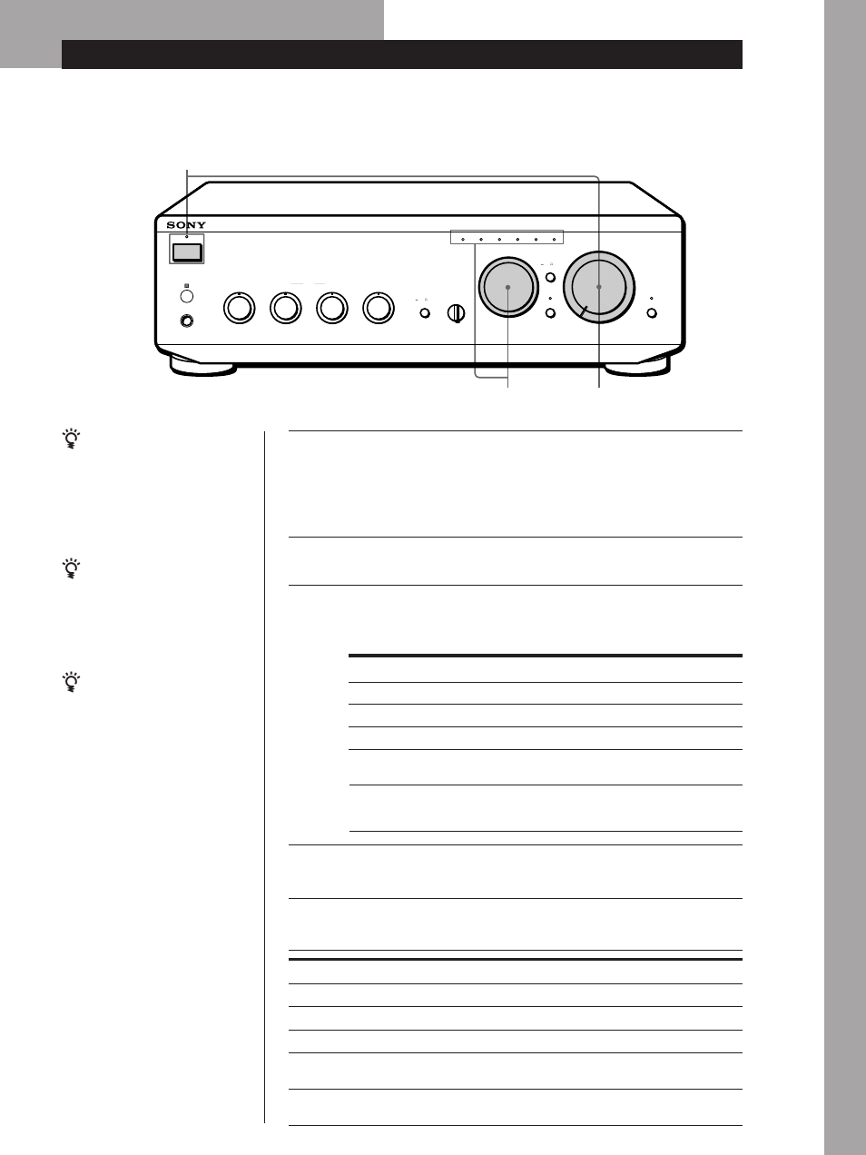 Wiedergabe von signalquellen, Grundlegender betrieb, Wiedergabe von signalquellen 5 1 3 | Grundlegender betrieb 7, Starten sie die signalquelle, Schalten sie die wiederzugebende signalquelle ein | Sony TA-FE210 User Manual | Page 7 / 48