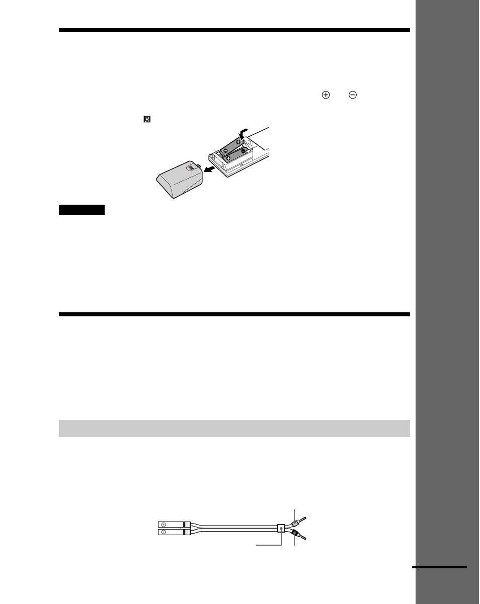 Schritt 1: anschließen eines lautsprechersystems, Einlegen von batterien in die fernbedienung | Sony DAV-C700 User Manual | Page 17 / 496