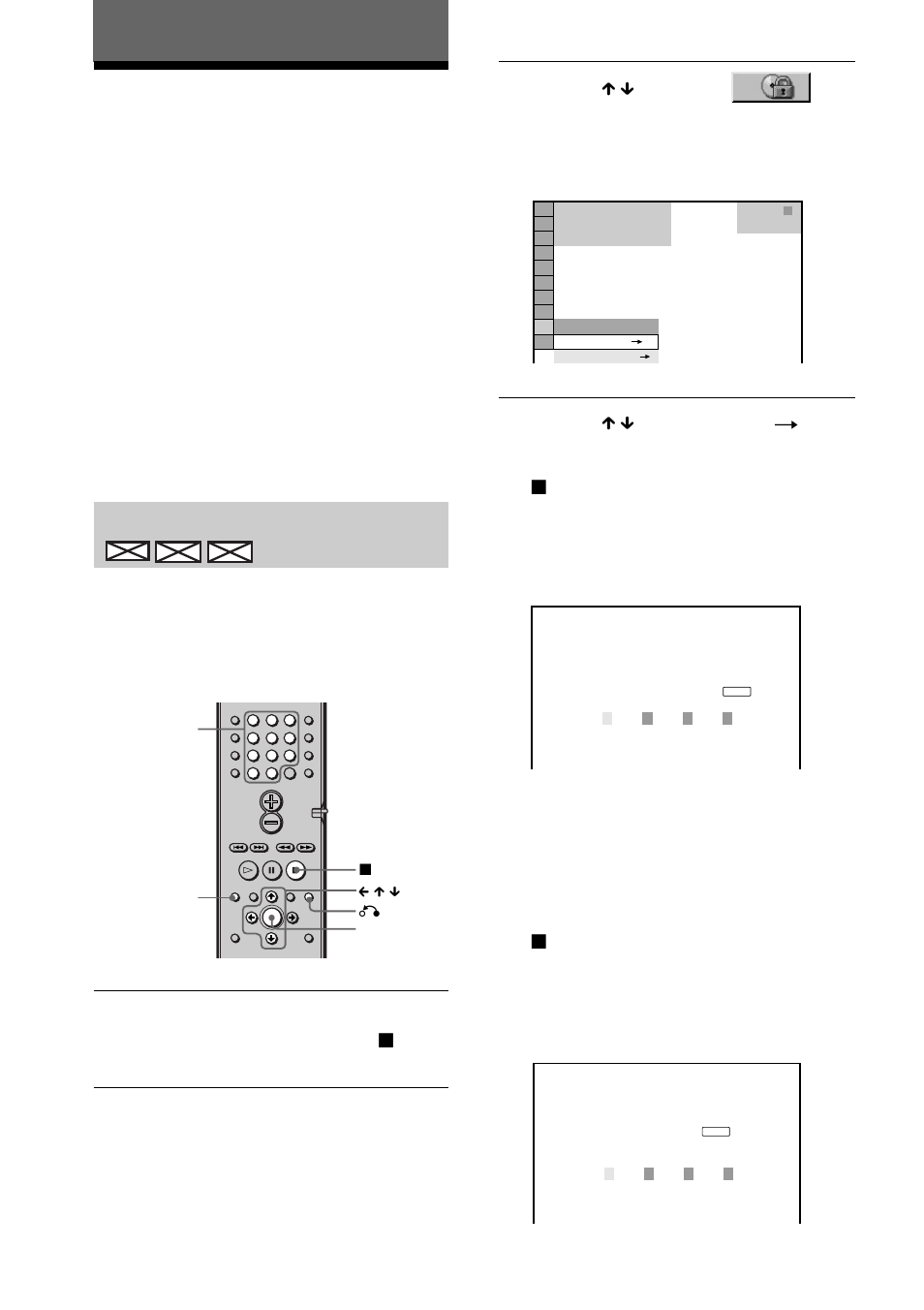 Låsa skivor, Anpassat barnlås, barnlås), Anpassat barnlås | Sony DAV-C700 User Manual | Page 302 / 496