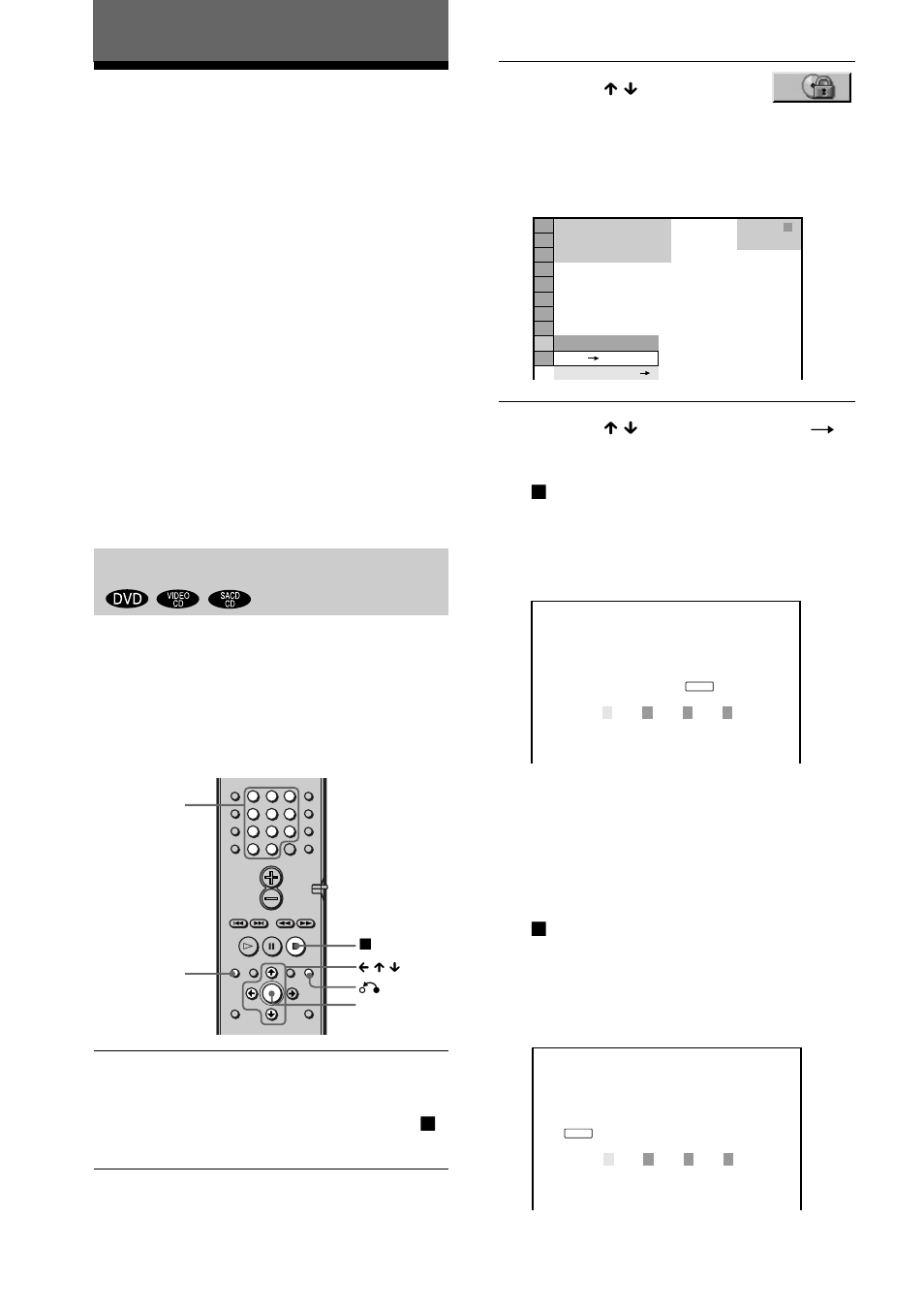 Bloccaggio dei dischi, Protezione personalizzata, protezione), Protezione personalizzata | Sony DAV-C700 User Manual | Page 384 / 496