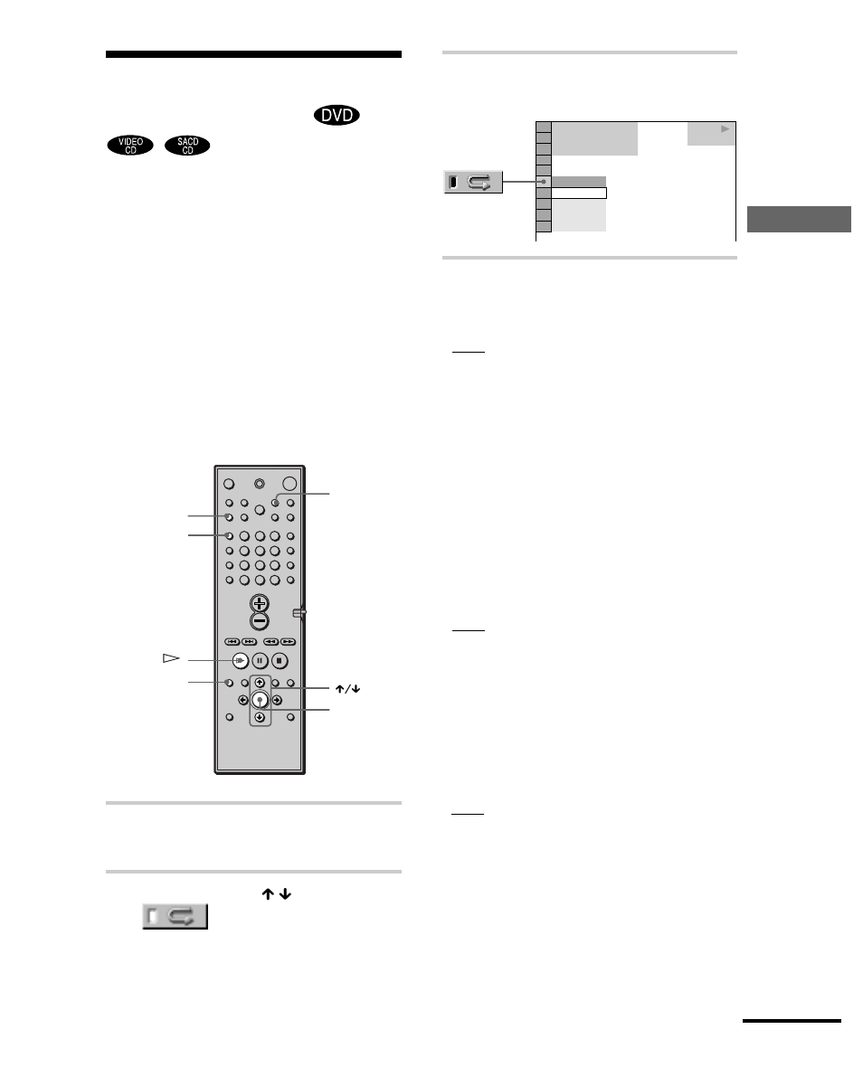 Wiederholte wiedergabe, W iedergeben von cds/dvds, Wiedergabewiederholung) | Drücken sie dvd display | Sony DAV-C700 User Manual | Page 39 / 496