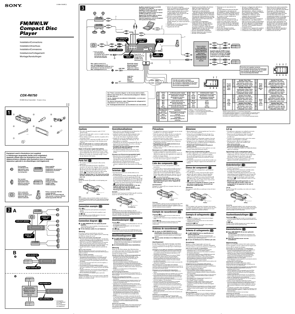 Sony CDX-R6750 User Manual | 2 pages