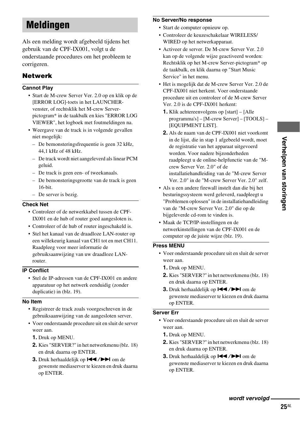 Meldingen | Sony CPF-IX001 User Manual | Page 165 / 379