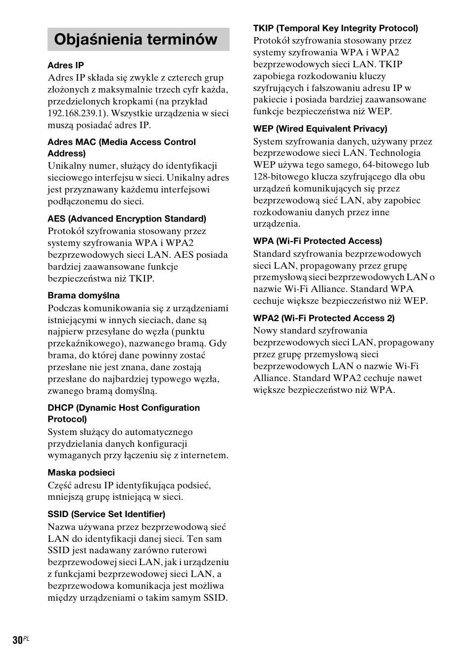 Objaśnienia terminów | Sony CPF-IX001 User Manual | Page 272 / 379