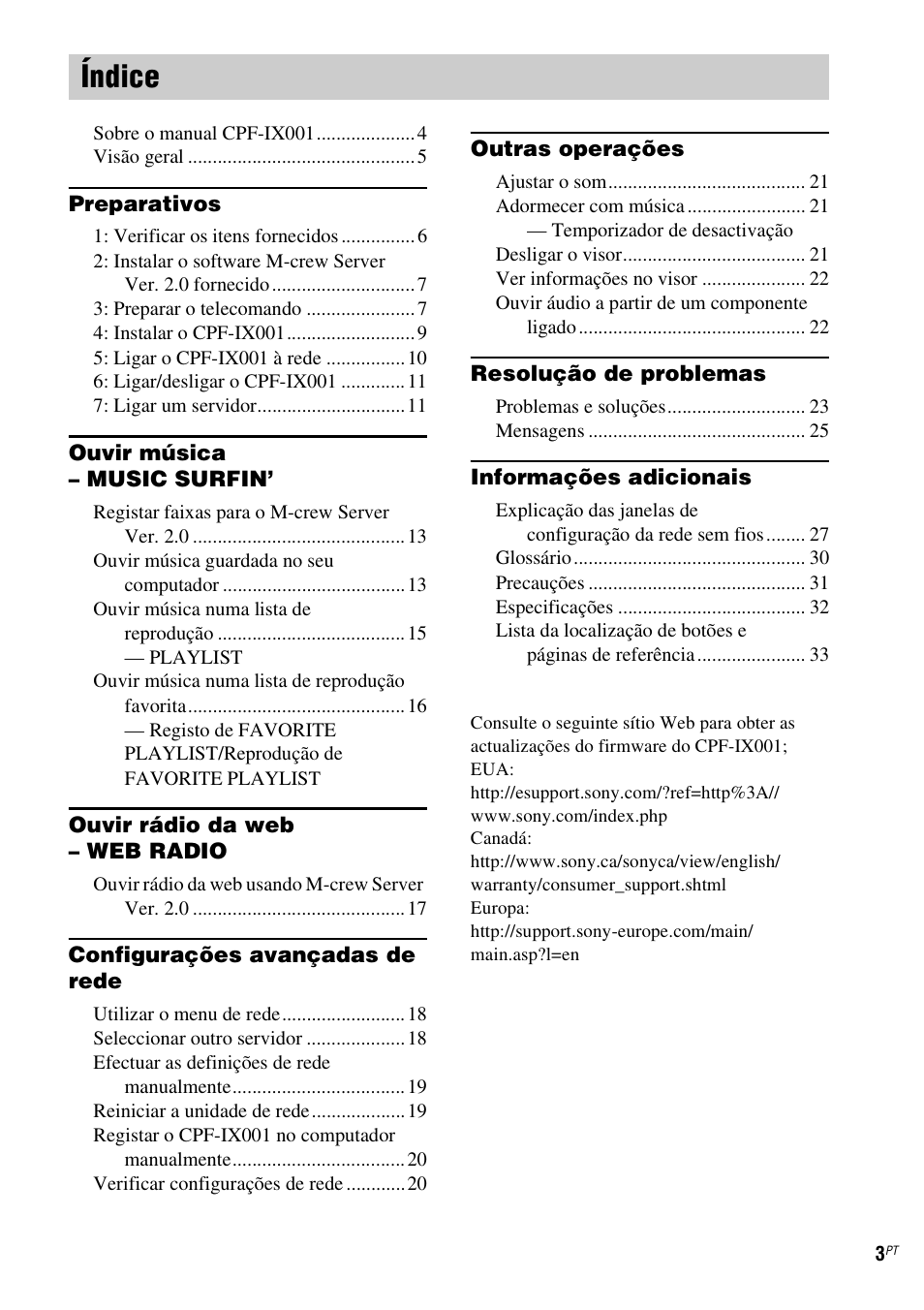 Índice | Sony CPF-IX001 User Manual | Page 347 / 379