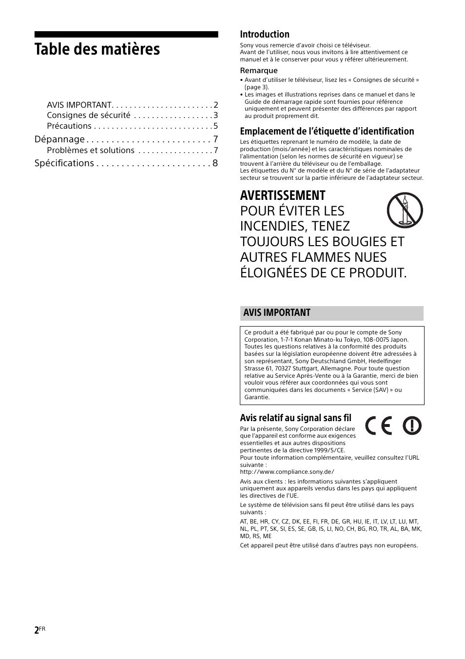 Sony KDL-48W585B User Manual | Page 10 / 192