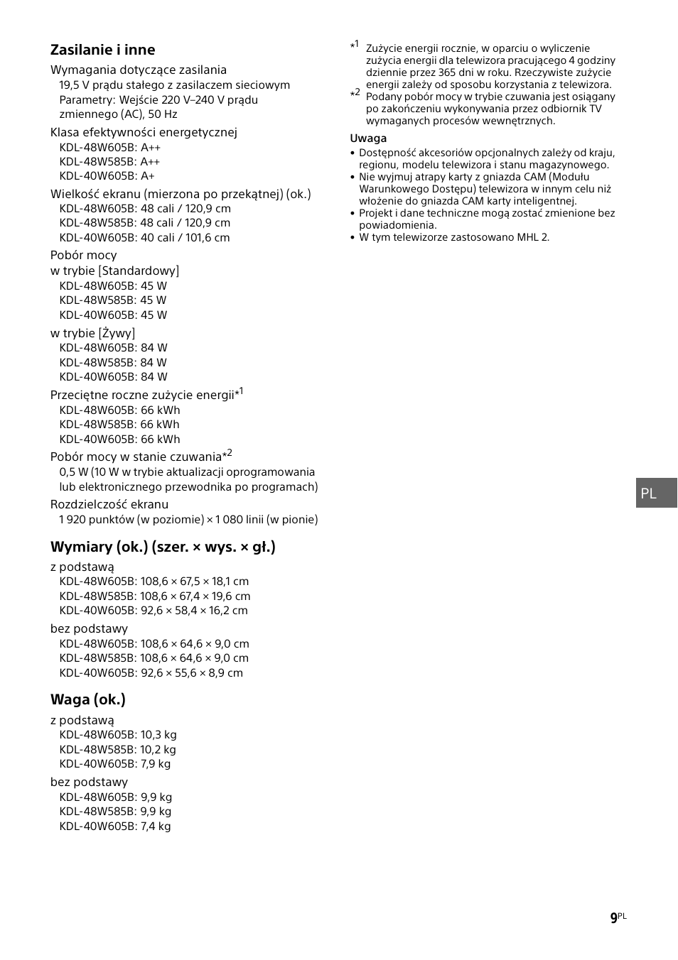 Sony KDL-48W585B User Manual | Page 105 / 192