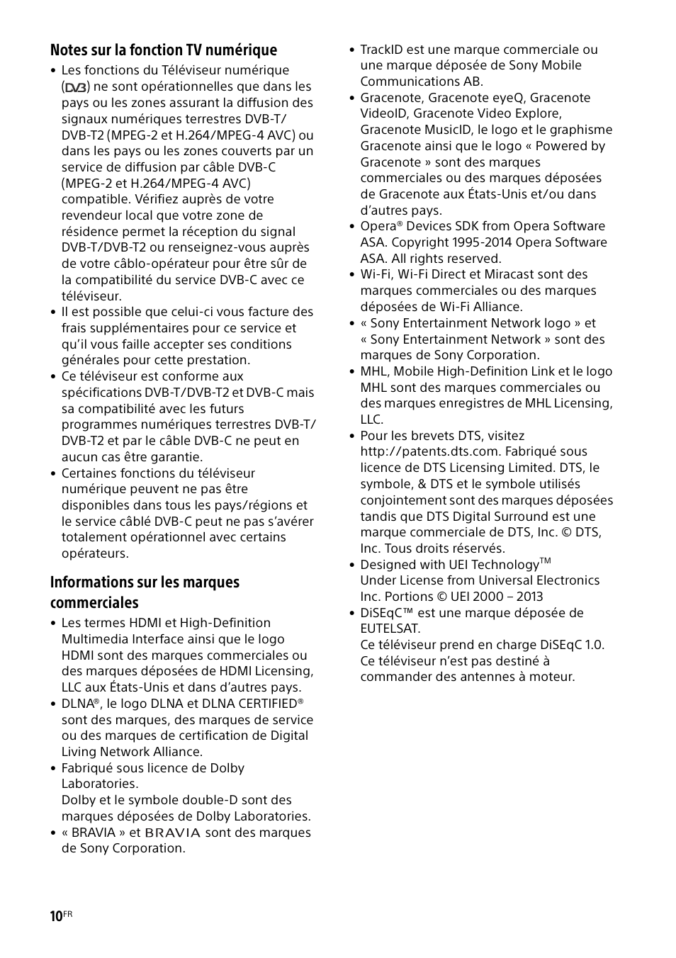 Informations sur les marques commerciales | Sony KDL-48W585B User Manual | Page 18 / 192