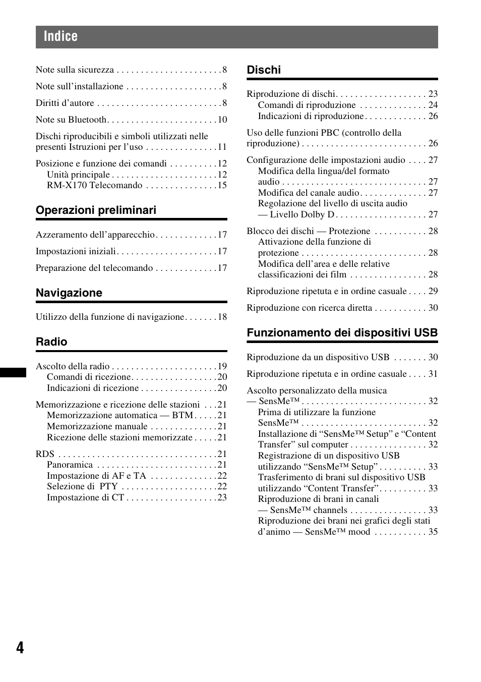 Indice | Sony XNV-660BT User Manual | Page 162 / 248