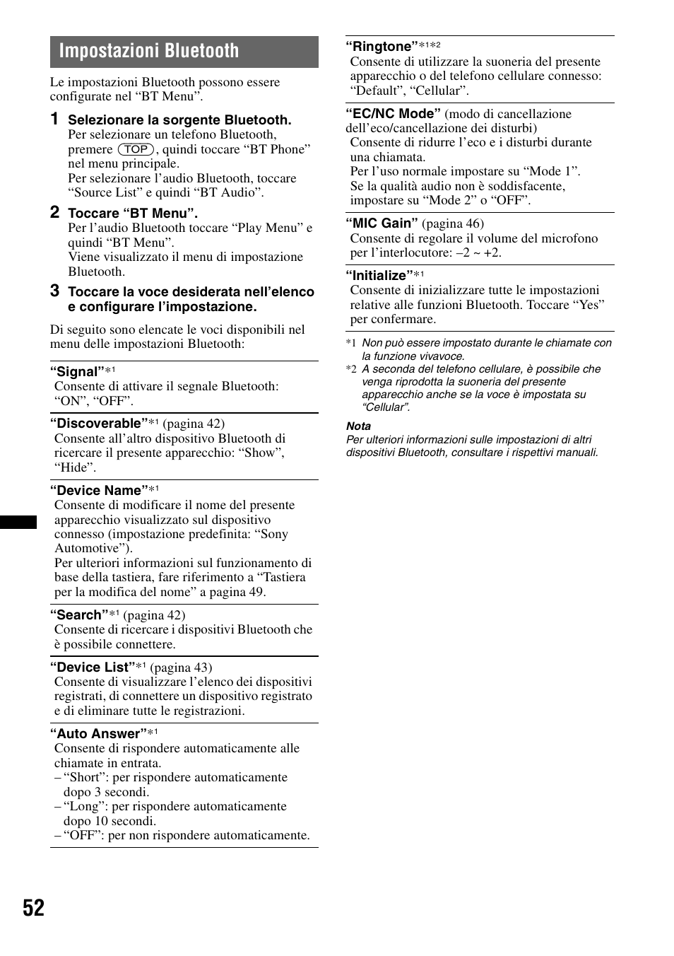 Impostazioni bluetooth | Sony XNV-660BT User Manual | Page 210 / 248