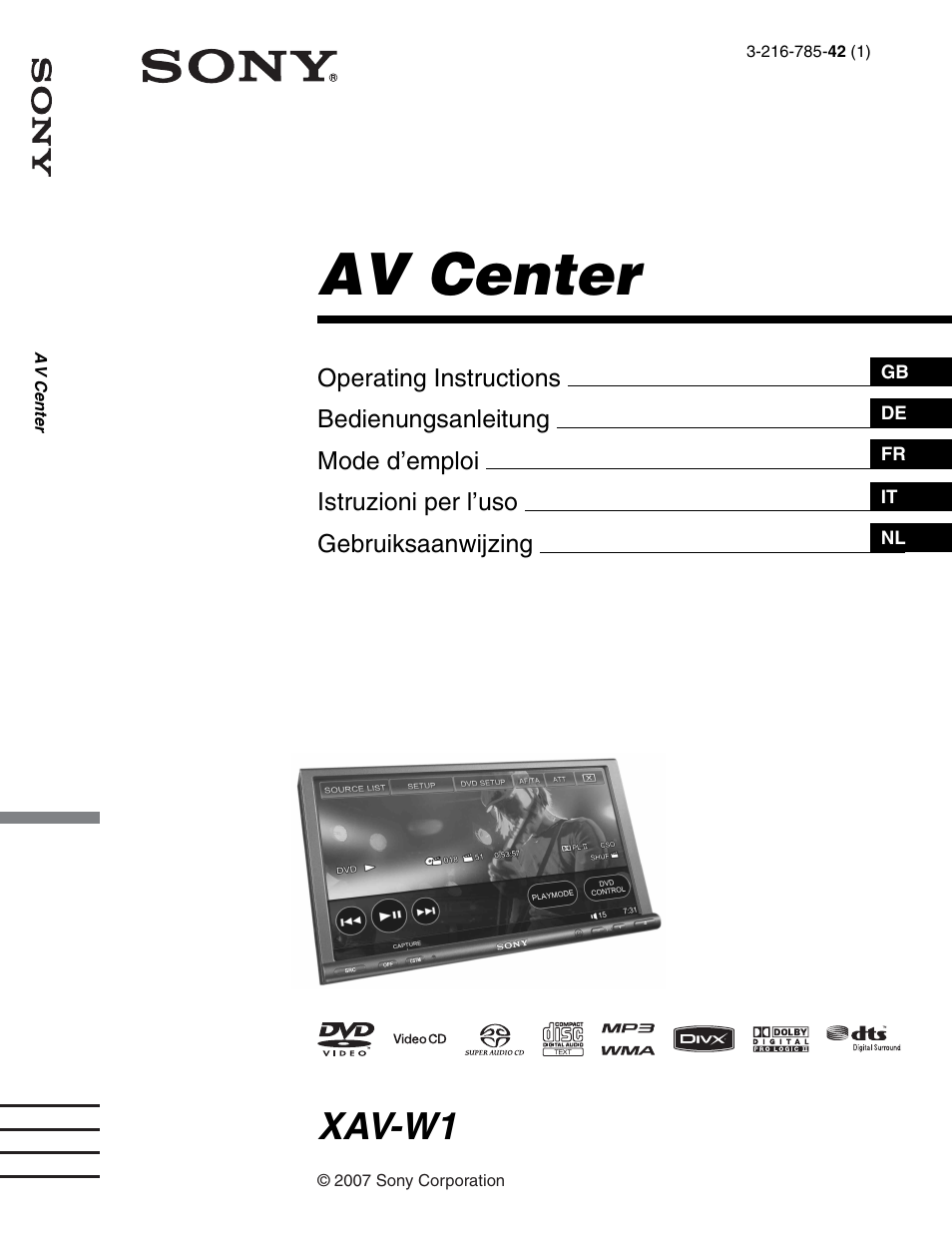 Sony XAV-W1 User Manual | 344 pages